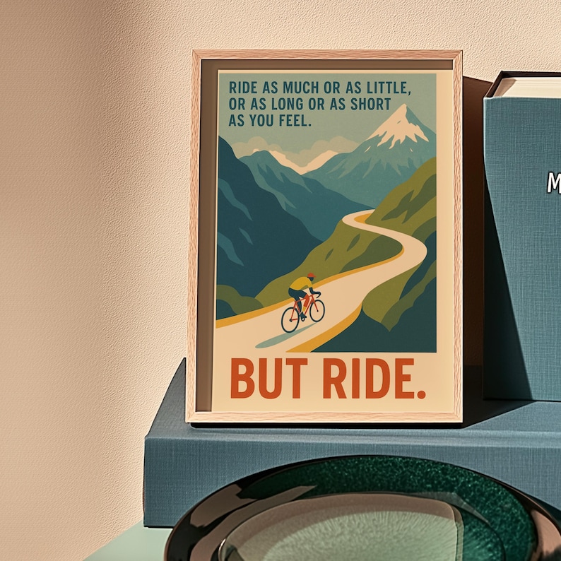 Ride But Ride Poster – Eddy Merckx Cycling Quote Print, Retro Bike Wall Art, Cyclist Gift, Motivation Poster, Vintage Cycling Decor image 8