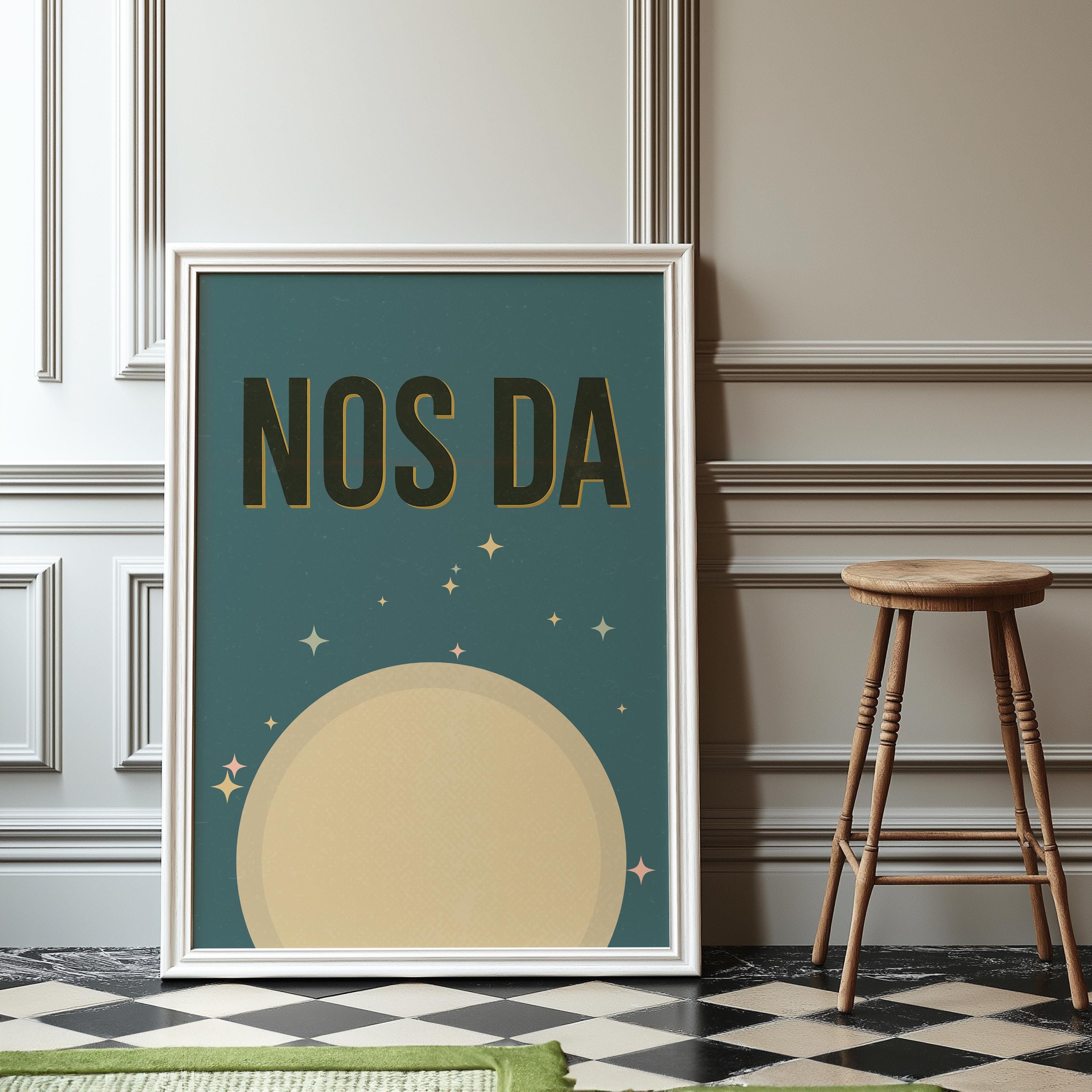 Bore Da Nos Da Welsh Poster Set of 2 | Retro Vintage Wall Art | Good ...