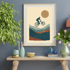 Mountain Bike Poster, Mountain Bike Art, Mountain Biking Poster, Bike Art Print, MTB Wall Decor, Cycling Wall Art, Bicycle Wall Art image 4