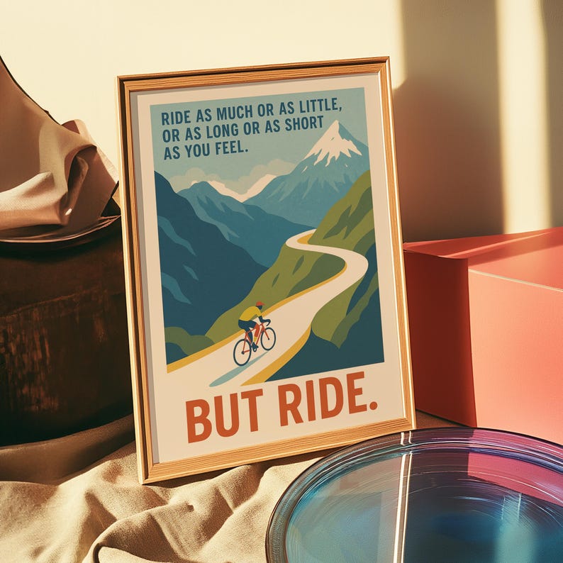 Ride But Ride Poster – Eddy Merckx Cycling Quote Print, Retro Bike Wall Art, Cyclist Gift, Motivation Poster, Vintage Cycling Decor image 5