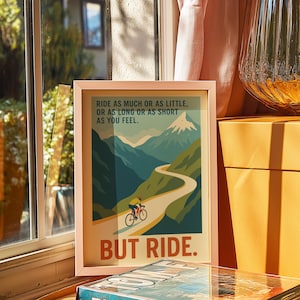 Ride But Ride Poster – Eddy Merckx Cycling Quote Print, Retro Bike Wall Art, Cyclist Gift, Motivation Poster, Vintage Cycling Decor image 9