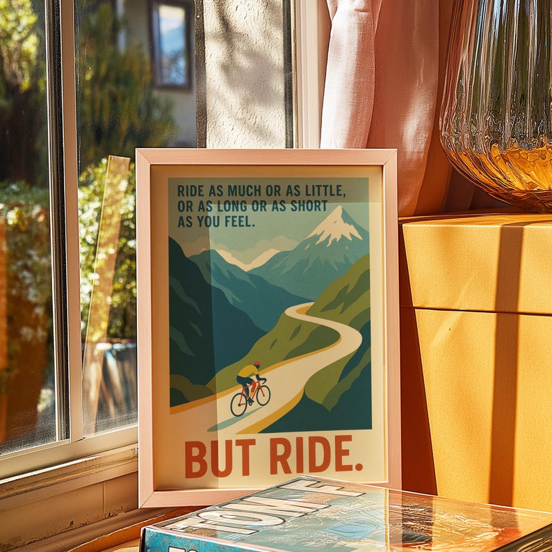 Ride But Ride Poster – Eddy Merckx Cycling Quote Print, Retro Bike Wall Art, Cyclist Gift, Motivation Poster, Vintage Cycling Decor image 9