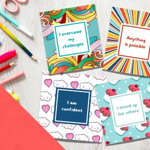 60 lustige Affirmationskarten für Kinder | Selbstwertgefühl Karten | Ermutigungskarten für Kinder