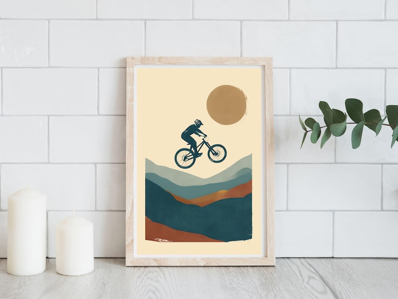 Mountain Bike Poster, Mountain Bike Art, Mountain Biking Poster, Bike Art Print, MTB Wall Decor, Cycling Wall Art, Bicycle Wall Art image 8