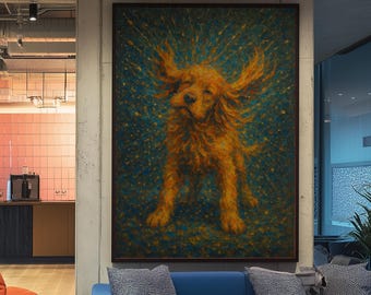Golden Cocker Spaniel Art Print: Colorful Impressionist Dog Portrait