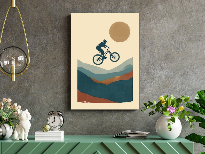 Mountain Bike Poster, Mountain Bike Art, Mountain Biking Poster, Bike Art Print, MTB Wall Decor, Cycling Wall Art, Bicycle Wall Art image 5