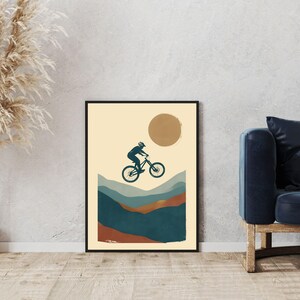 Mountain Bike Poster, Mountain Bike Art, Mountain Biking Poster, Bike Art Print, MTB Wall Decor, Cycling Wall Art, Bicycle Wall Art image 7
