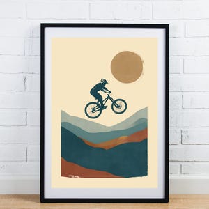 Mountain Bike Poster, Mountain Bike Art, Mountain Biking Poster, Bike Art Print, MTB Wall Decor, Cycling Wall Art, Bicycle Wall Art