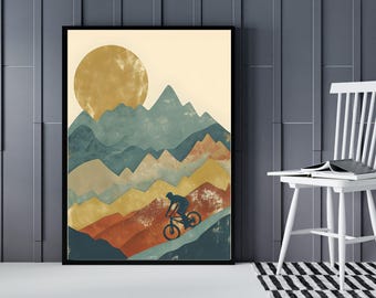 Mountain Bike Art, MTB Art Print, Mountain Biking Poster, Cycling Poster Art, Mountain Bike Decor, Bike Art Print, Bike Poster Print