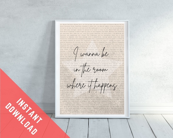 Room Where It Happens Lyrics Hamilton Musical Print ron Etsy Room Where It Happens Lyrics Hamilton Musical Print ron Etsy
