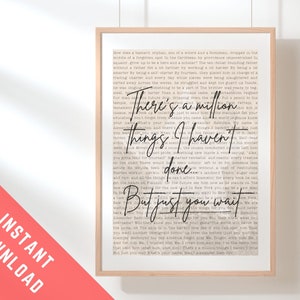 Hamilton musical print. Hamilton song lyric print &quot;million things&quot;. Musical theatre wall print. Gift for Hamilton fan. Hamilton wall art.