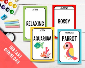 The Story Deck : jeu de cartes à imprimer pour raconter des histoires créatives, activités éducatives et amusantes en famille pour enfants et adultes.