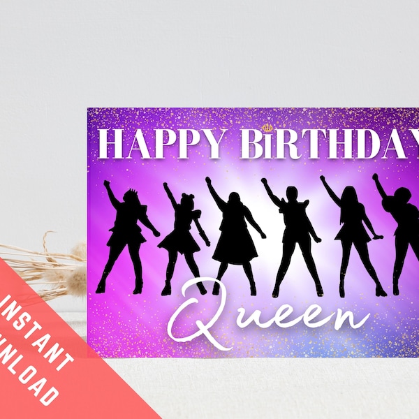 Six The Musical Birthday Card. Musical Theatre Nerd Printable Greetings Card. Musical Theatre Inspired Instant Download Digital Card.