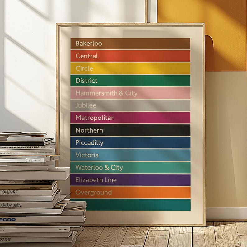 London Underground Map Art Print Minimalist Subway Lines Poster Etsy UK