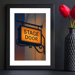 Stage Door Theatre Wall Art Poster, Vintage Broadway Decor, Performer Room Art, Musical Theatre Gift, Dramatic Home Wall Art