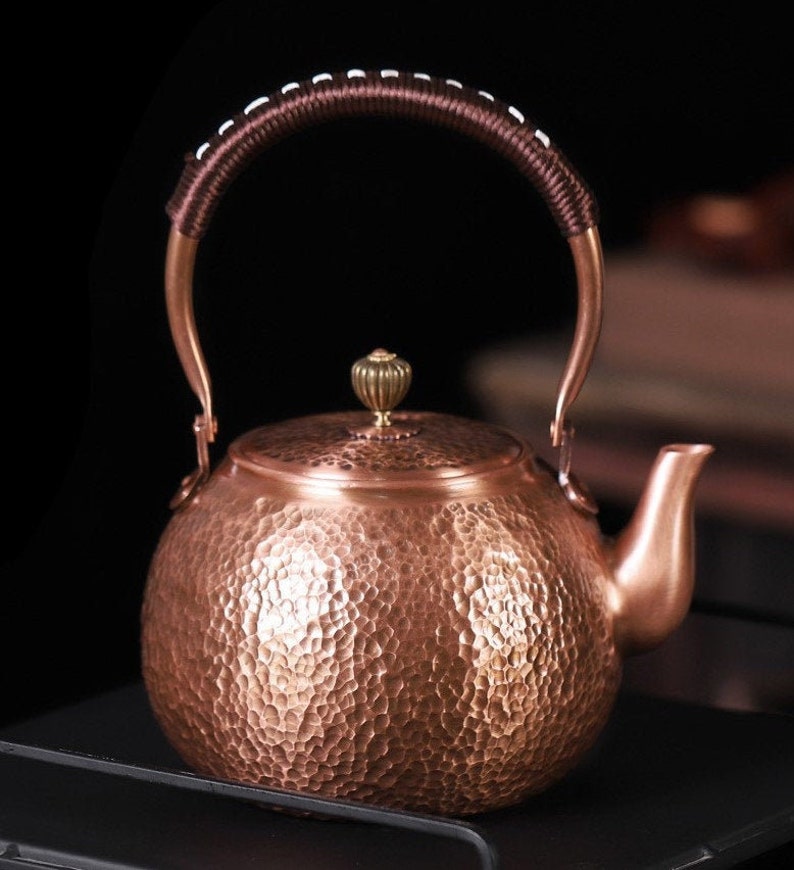 Handmade copper kettle vintage style w hammer points copper Etsy