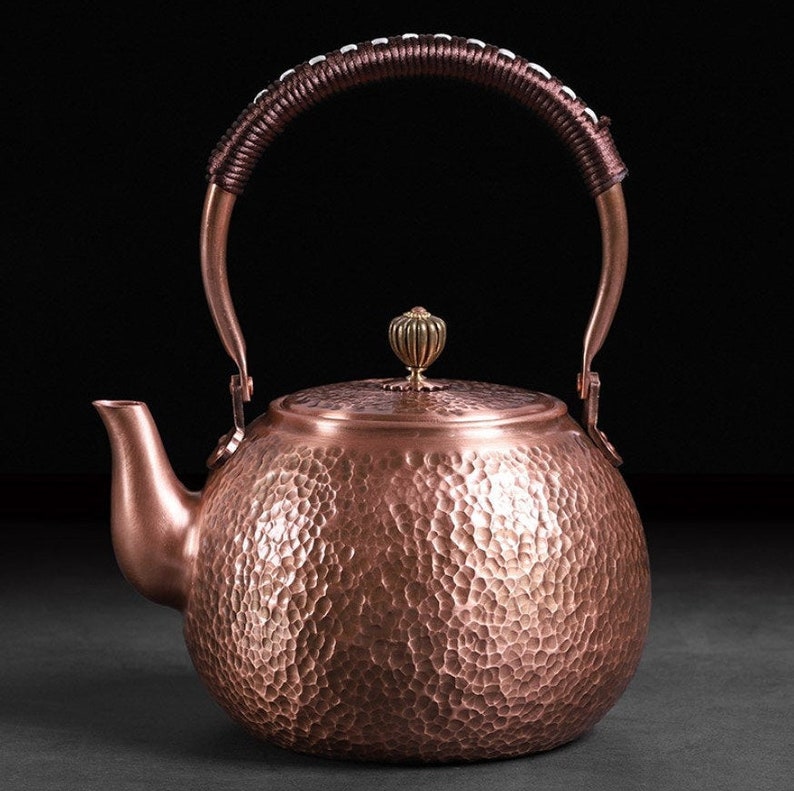 Handmade copper kettle vintage style w hammer points copper Etsy