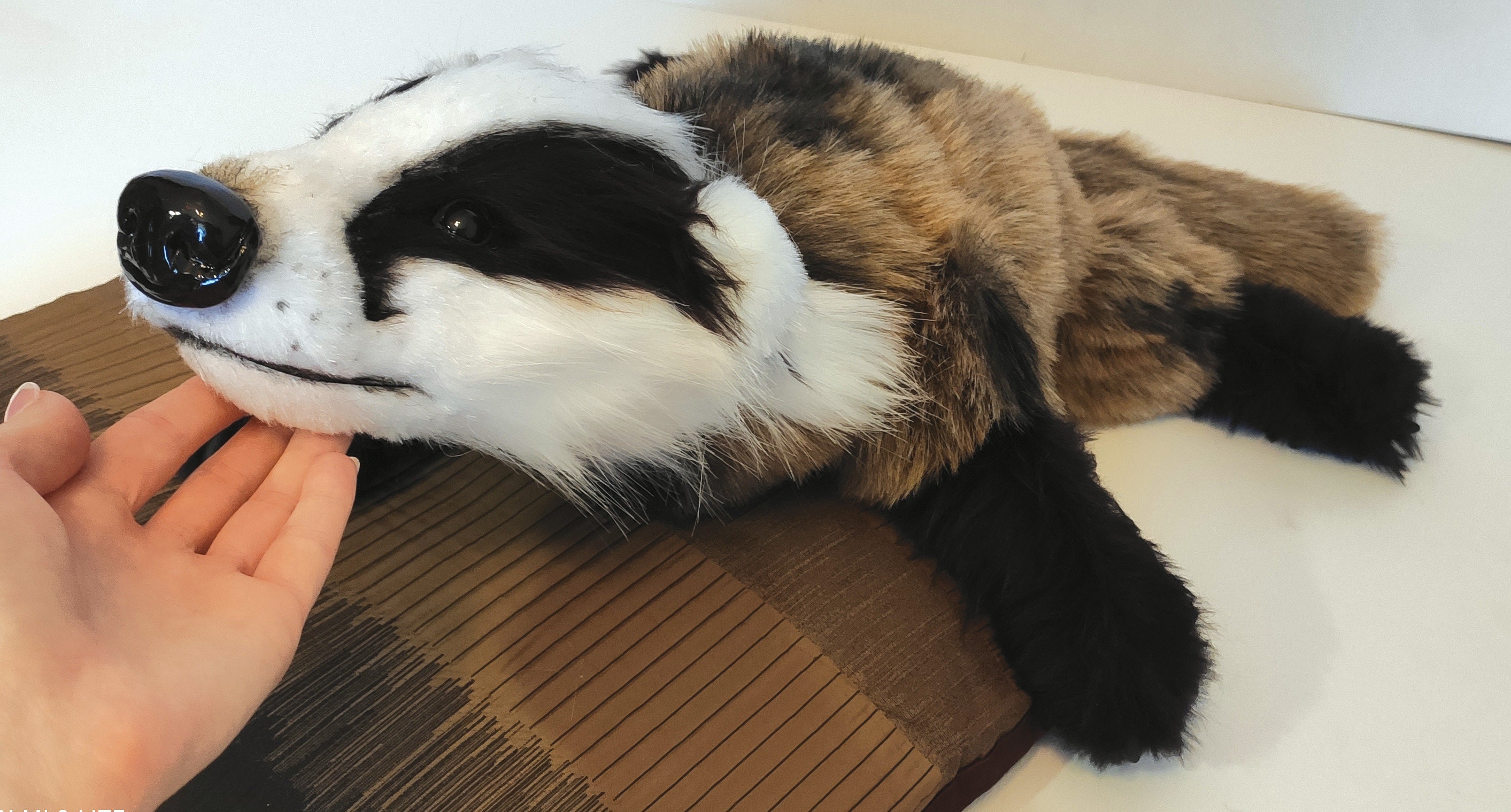 FINISHED PRODUCT Weighted Badger plush art doll/ European Etsy