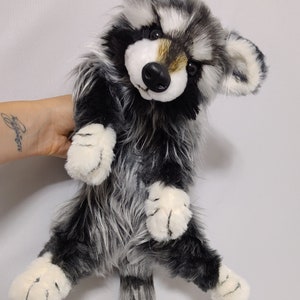 Made to order (NOT In Stock)! Baby (solid)Weighted&Floppy RACCOON Plush/ Realistic Raccon / Grey-white color