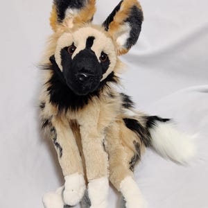 Made to order! NOT IN STOCK! Weighted&floppy African Wild dog plush / Cape hunting dog/ Hyena plush