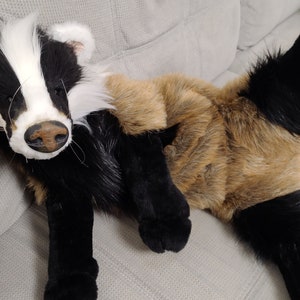 Made to order! Weighted and extra floppy European Badger plush/ Life-size!
