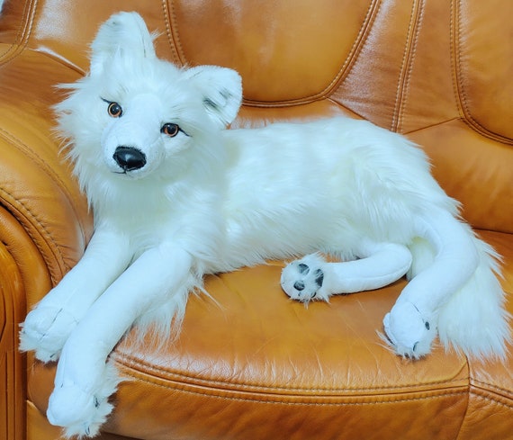 Fabrique sur commande Peluche renard arctique renard polaire realiste plus grand que nature Etsy France