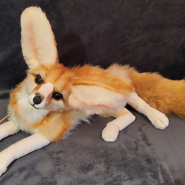 FINISHED PRODUCT! WEIGHTED and Floppy Fennec Fox art doll/ fennec fox plush