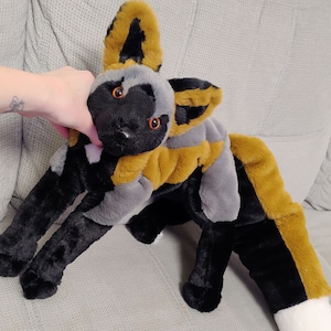 Made to order! Weighted and floppy Cross fox plush made of extra soft faux furs!
