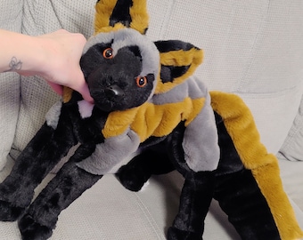 Made to order! Weighted and floppy Cross fox plush made of extra soft faux furs!