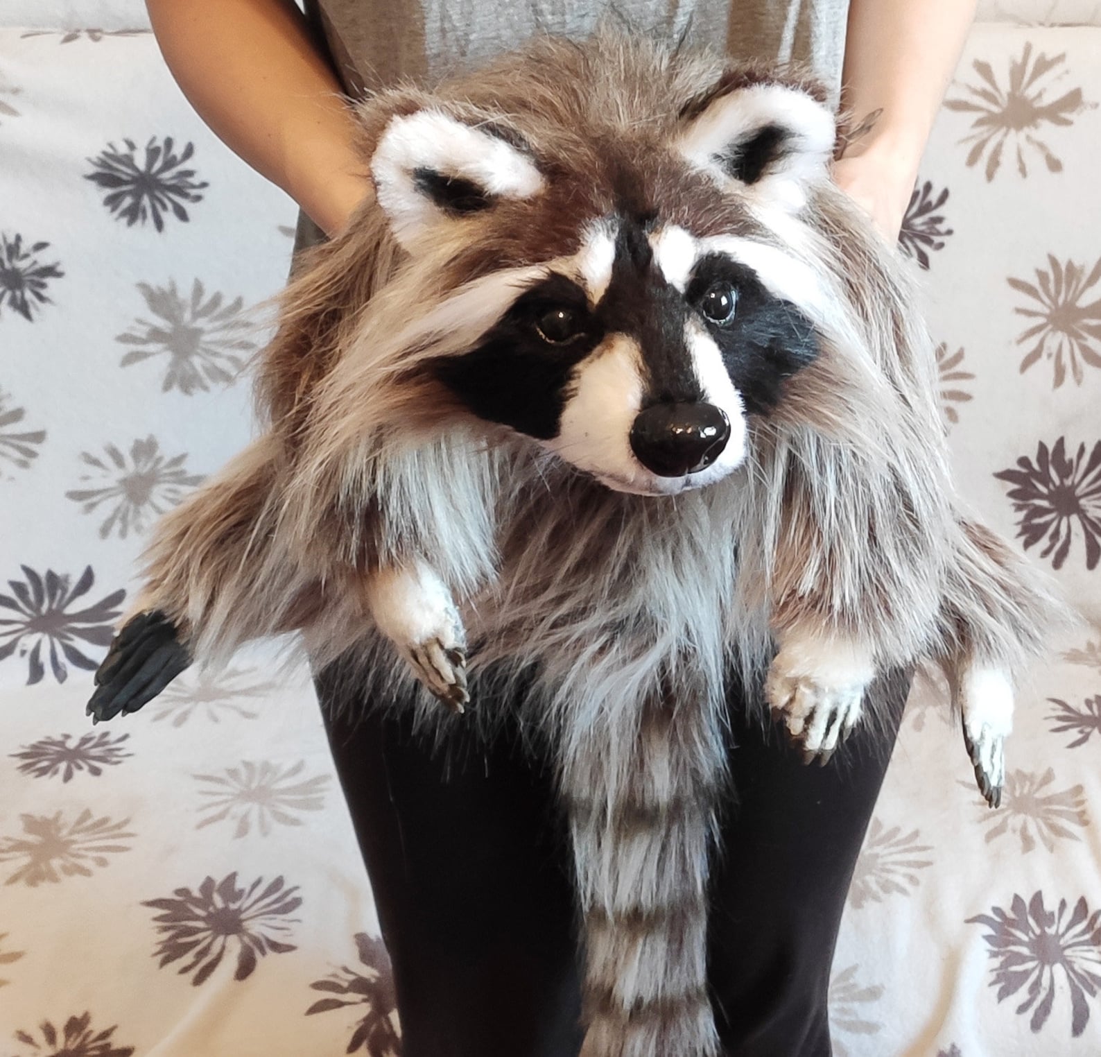 reversible raccoon plush