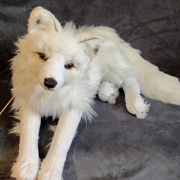 Made to order! ARCTIC Fox plush/ Bigger than Life-size, realistic Polar fox plushie