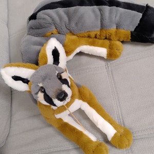 Made to order! Weighted and Gray Fox plush from Extra Soft faux fur!
