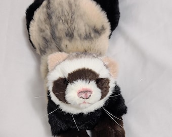 【GW割】フェレット　ぬいぐるみ　ハンドメイド　一点物　シルバーミット 受注生産品！在庫なし！重みのある、ふにゃふにゃとしたリアルな