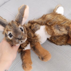 Made to order! Solid weighted Little Brown-white Bunny plush