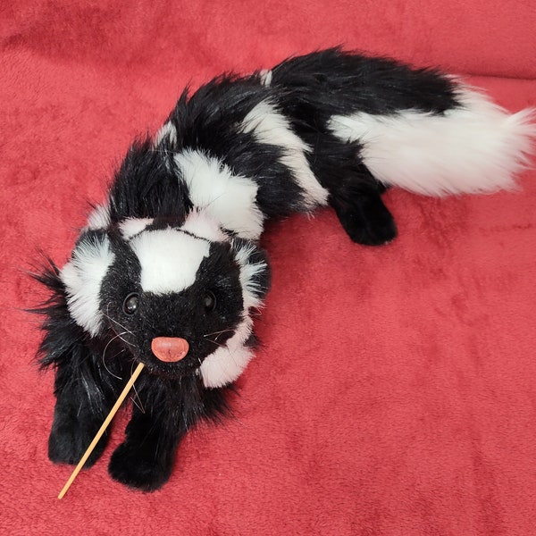 Made to order! Solid weighted SPOTTED Skunk/ Life size Skunk plush/ Floppy body