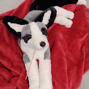 Made to order! Weighted and floppy PLATINUM fox plush made of extra soft faux furs! Luxury furs!
