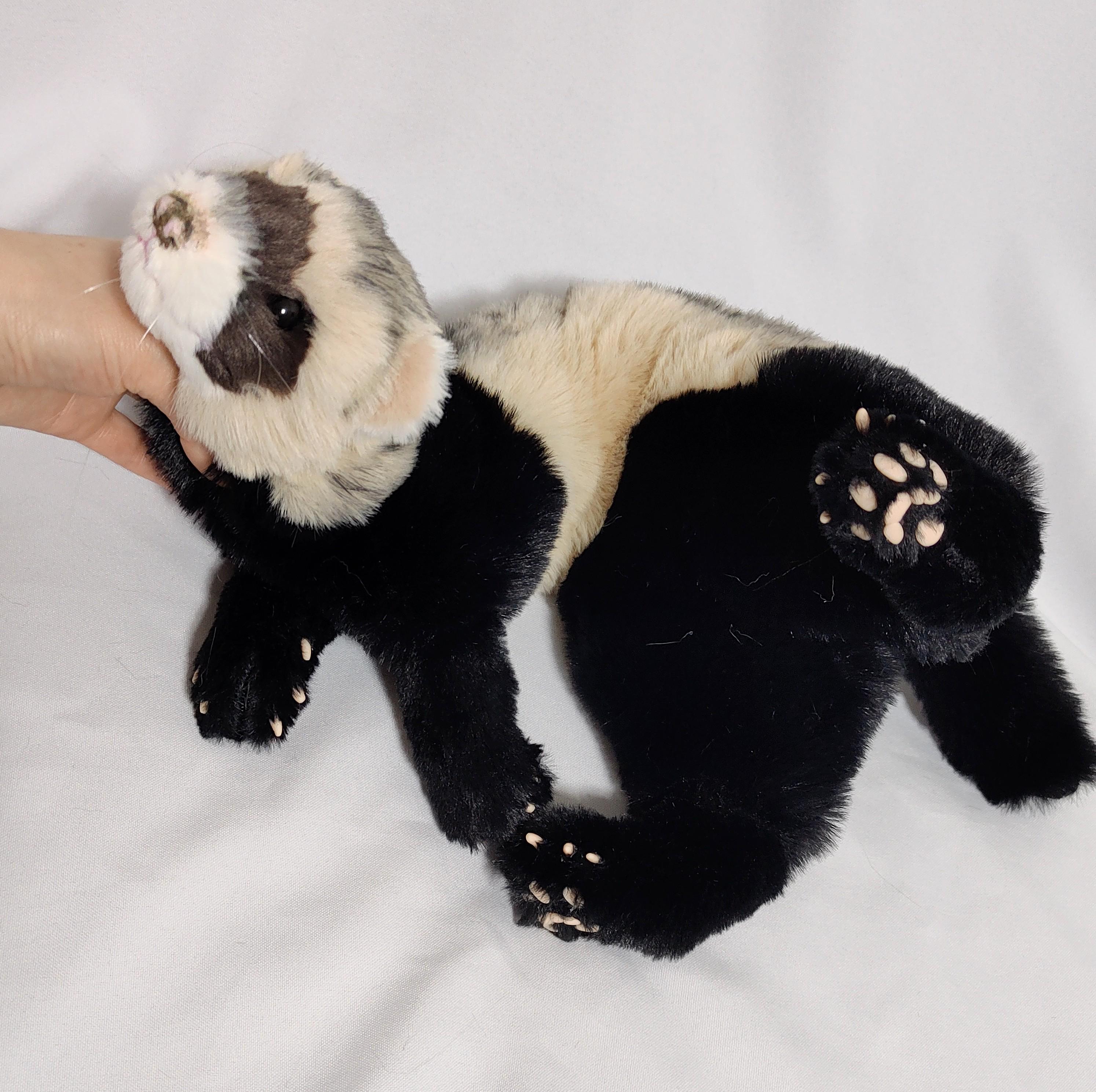 【GW割】フェレット　ぬいぐるみ　ハンドメイド　一点物　シルバーミット 受注生産！在庫なし！重みのあるふわふわのリアルなフェレットの