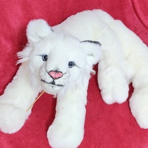 Made to order! NOT in stock! Weighted&floppy Snow Leopard plush in WHITE color/ Luxury furs!