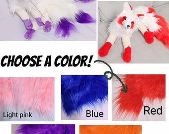 Op bestelling gemaakt! In verschillende kleuren! 4-staartige Fantasy Fox-knuffel/verzwaarde en extra slap!