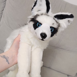 Made to order! NOT in stock! Baby Marble fox plush with blue eyes/ weighted and floppy plush