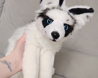 Made to order! NOT in stock! Baby Marble fox plush with blue eyes/ weighted and floppy plush