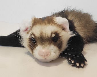 Made to order! Life-size Ferret art doll/ Brown-black ferret plush