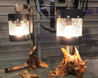 Driftwood Lamps, Steampunk lamp, Nautical lighting, Coastal Decor Modern Rustic Industrial
