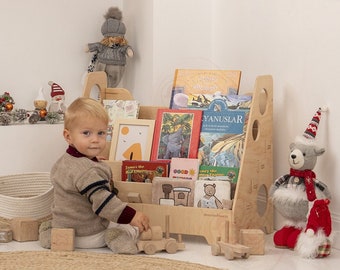 Kids Bookshelf, Nursery shelf, Kids Bookstand, Montessori furniture, Toddler Bookcase, Kids Wooden Storage, Display Shelf