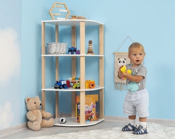 Waldorf Corner Shelf Book Nook Optional Size Montessori Shelves Nursery Decor Toddler Bookshelf Unique Gift Preschool Corner Bookcase Etsy