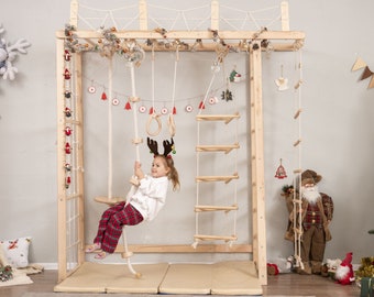 88x78" Swedish Ladder with accessories, Indoor Climbing Gym, Soft Play Equipment, Gymnastics Equipment