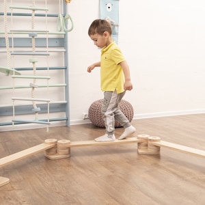 Baby Gift Transformable Balance Beam Set, Nursery Decor Montessori Balance Toy, Plywood Furniture Indoor Play Gym, Balance Path for Kids