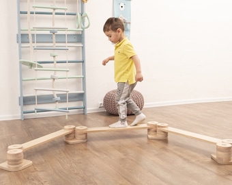 Baby Geschenk Transformable Schwebebalken Set, Kinderzimmer Dekor Montessori Balance Spielzeug, Sperrholz Möbel Indoor Play Gym, Balance Pfad für Kinder