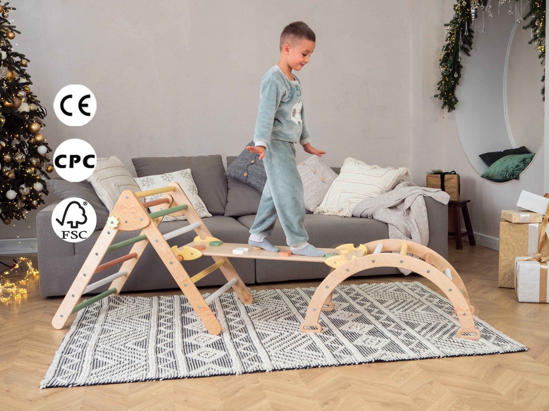 Climbing Triangle, Climbing Ramp With Rocks, Montessori Furniture, Kids