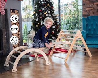 Gift for Kid, Montessori Set of recreational wooden furniture,  Toddler toy, Active play center, Toddler gift 2 year old